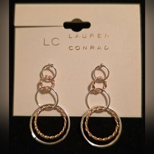 LC Lauren Conrad Mixed Metal Circle Earrings